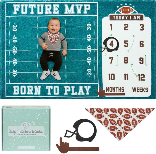 Football Milestone Blanket
