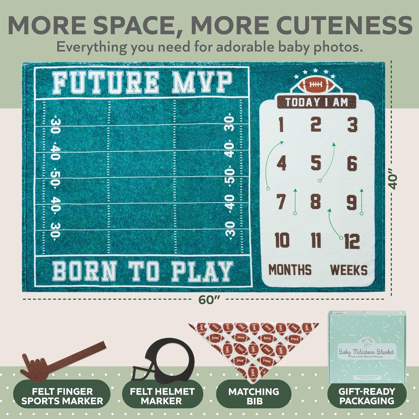Football Milestone Blanket