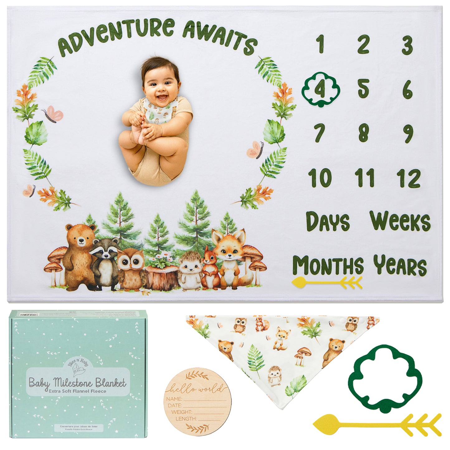 Woodland Milestone Blanket