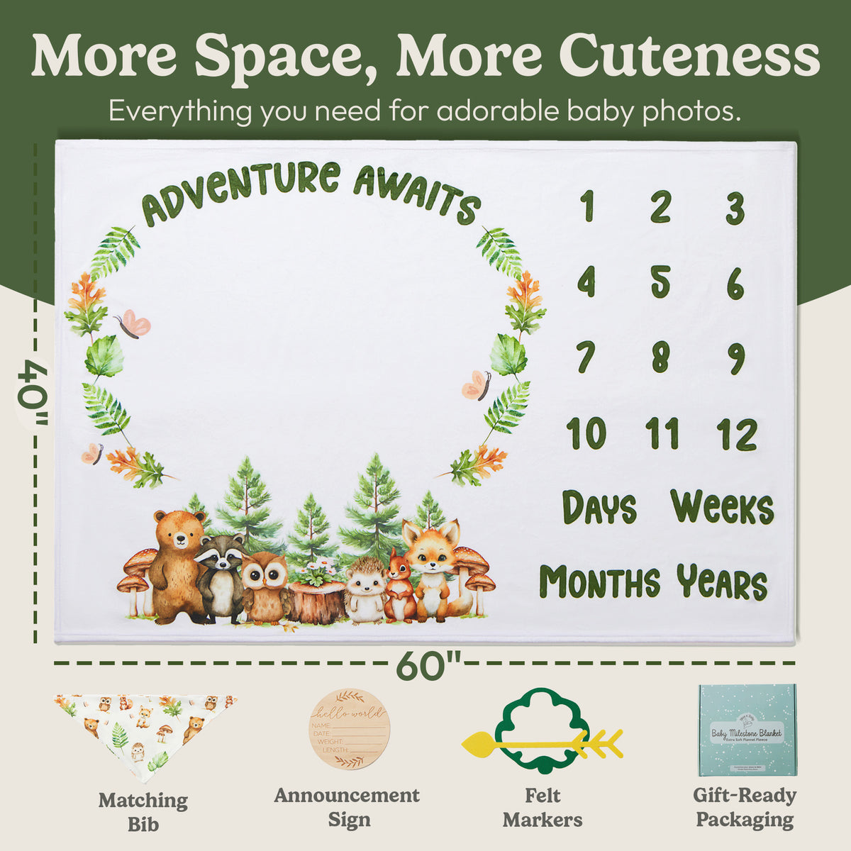 Woodland Milestone Blanket