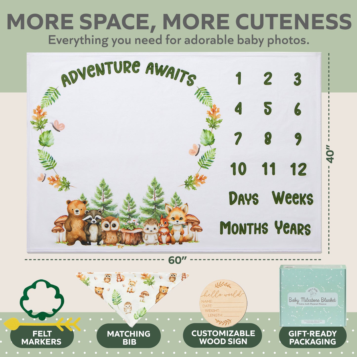 Woodland Milestone Blanket