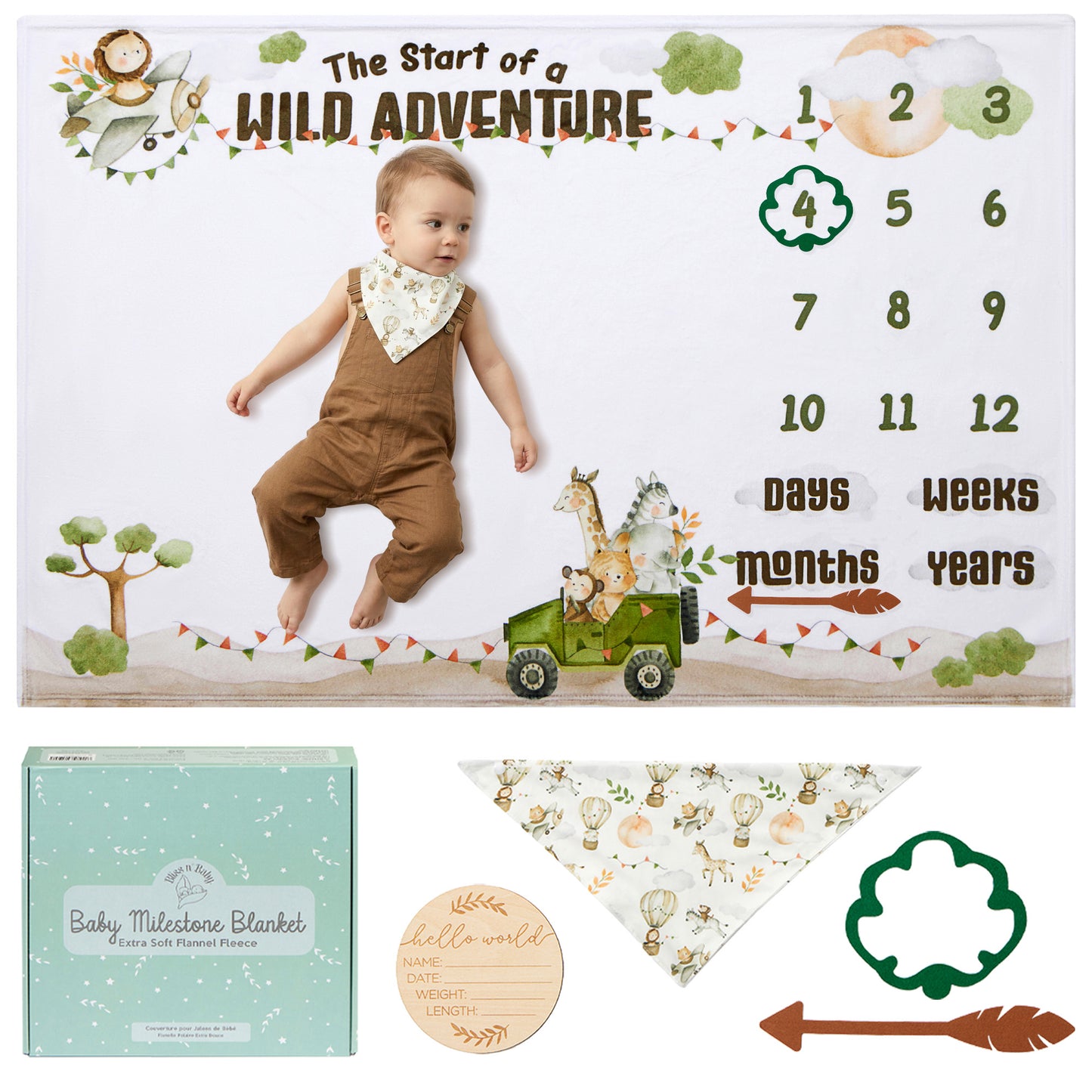 Safari Milestone Blanket