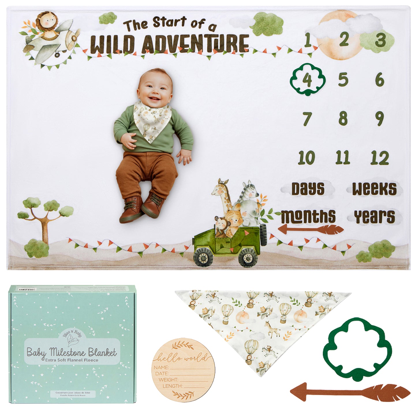 Safari Milestone Blanket