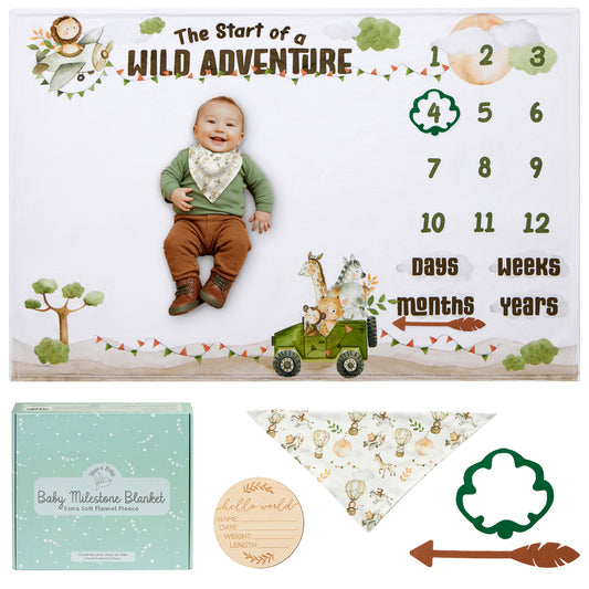 Safari Milestone Blanket