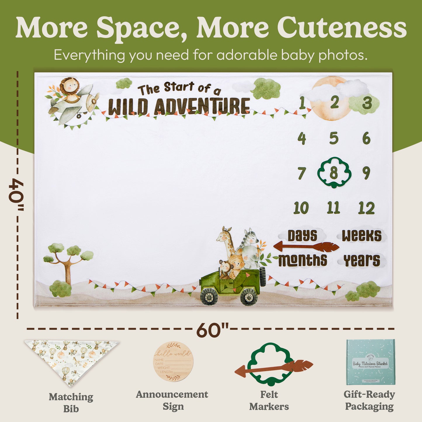 Safari Milestone Blanket