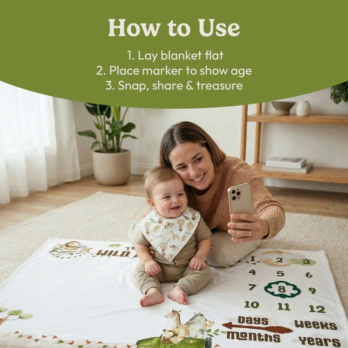 Safari Milestone Blanket
