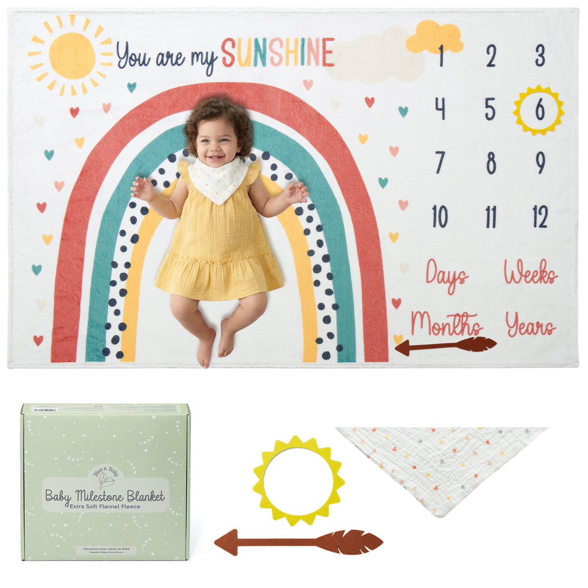 Rainbow Milestone Blanket