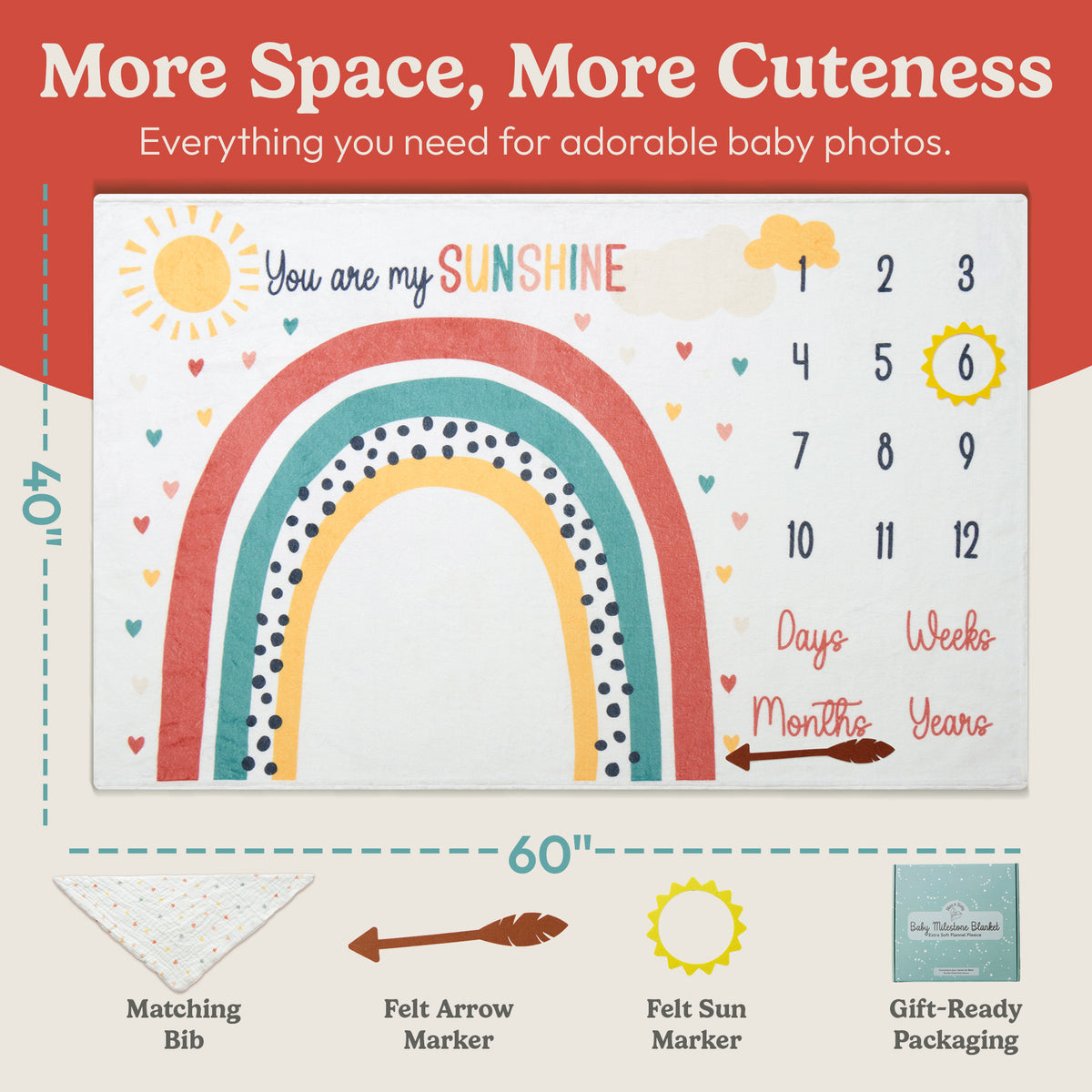 Rainbow Milestone Blanket