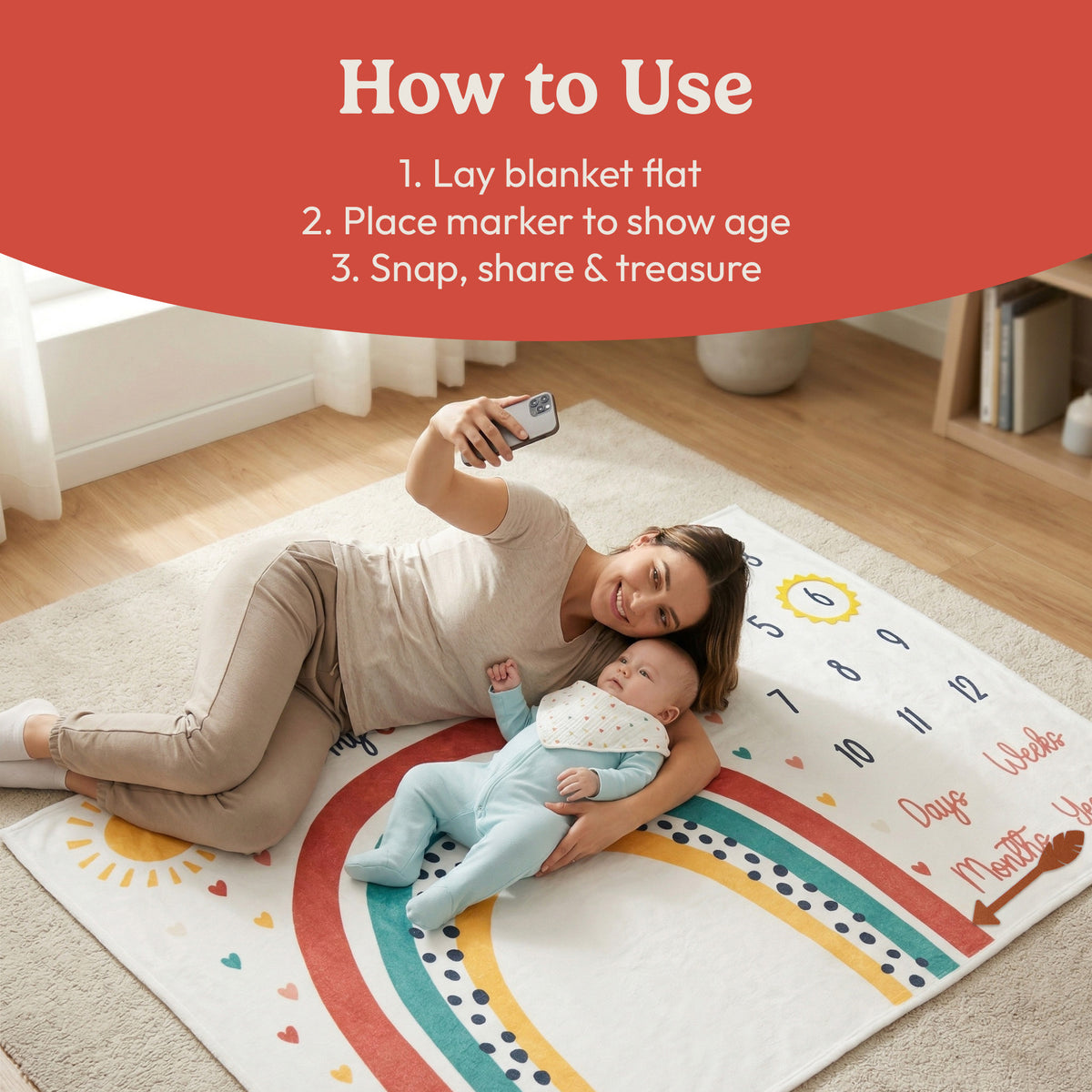 Rainbow Milestone Blanket