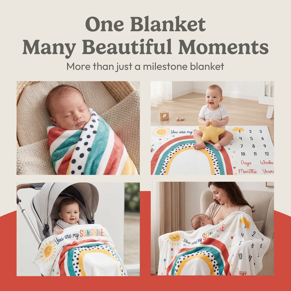 Rainbow Milestone Blanket