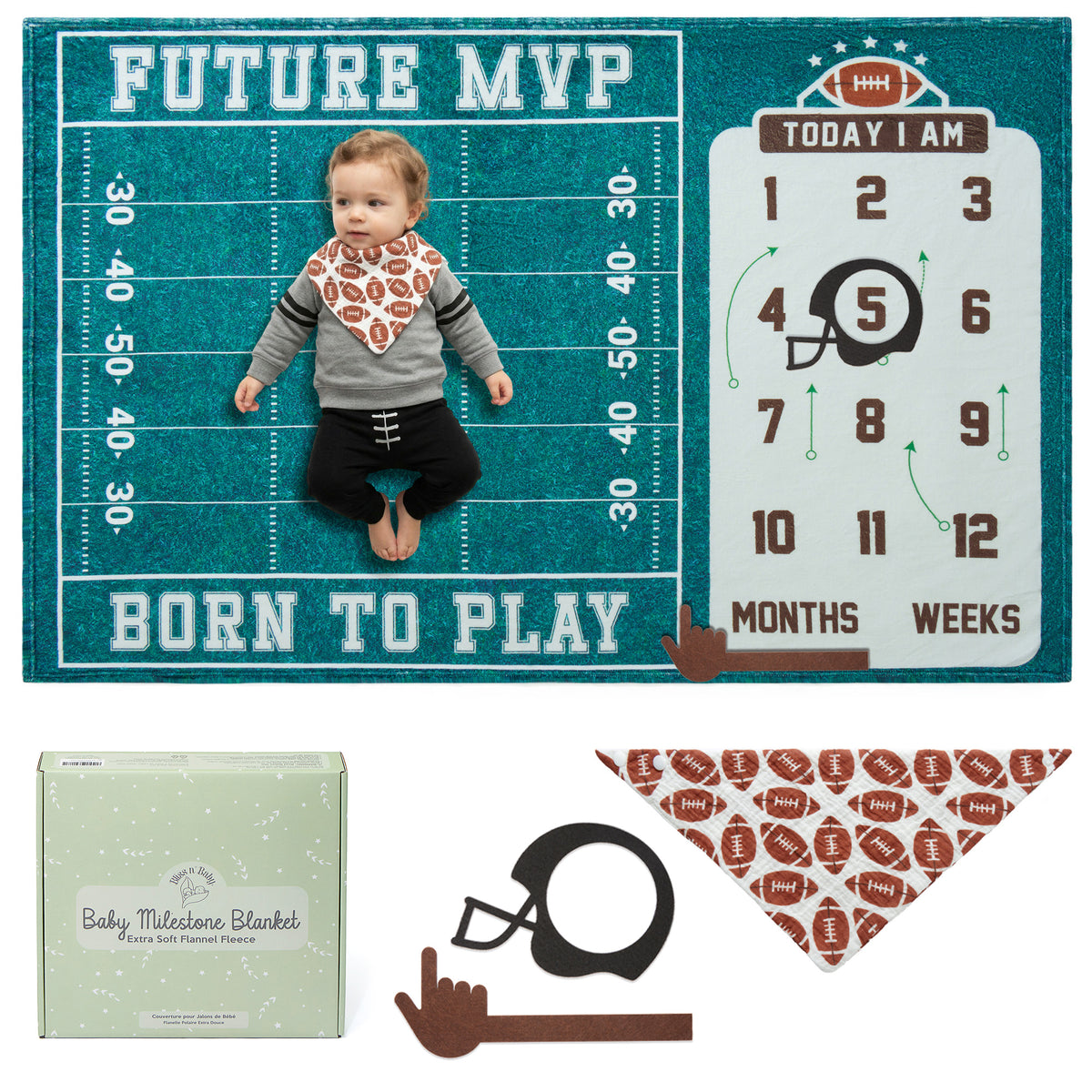 Football Milestone Blanket