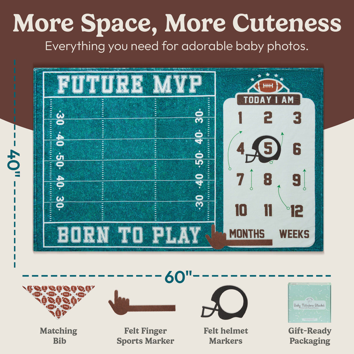 Football Milestone Blanket