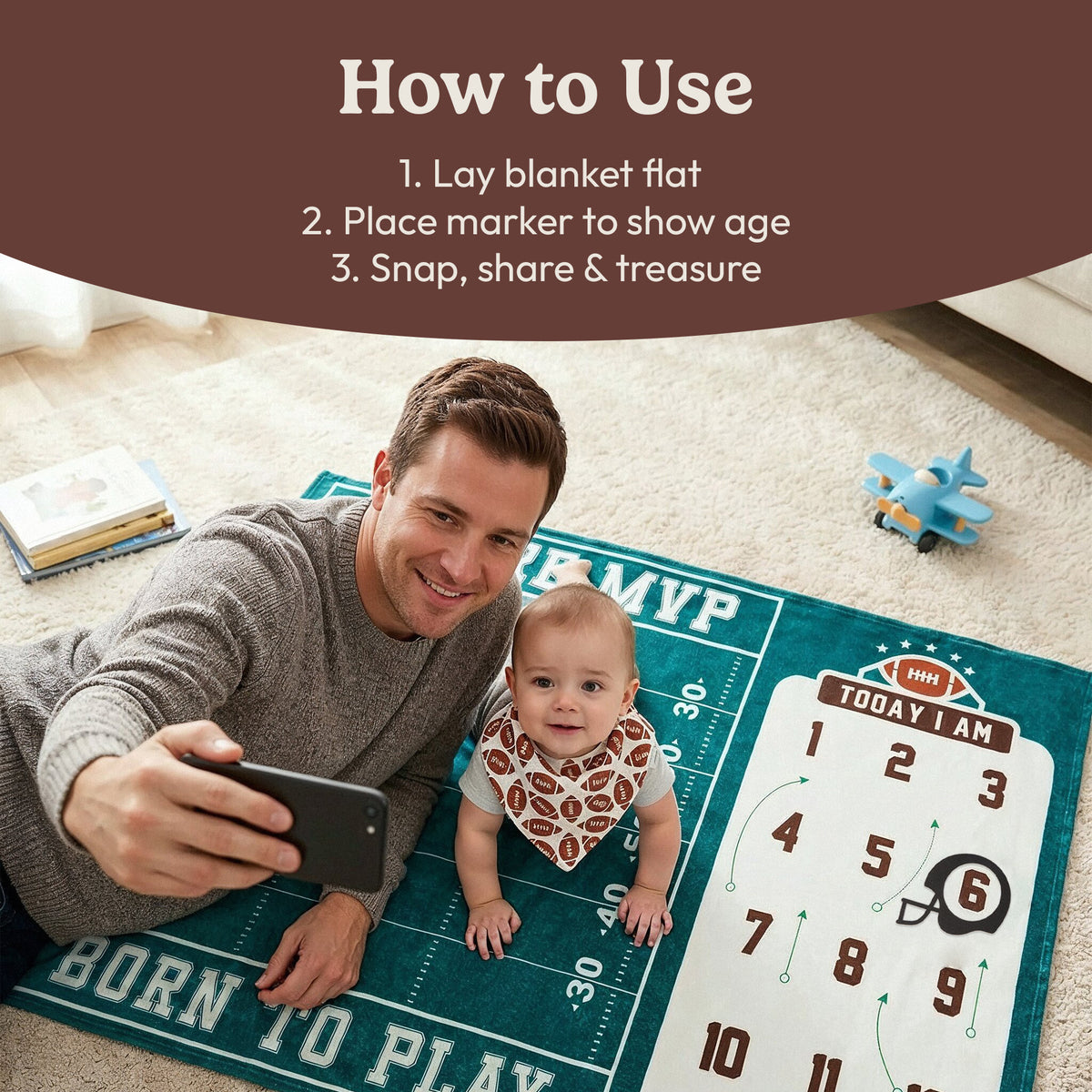 Football Milestone Blanket