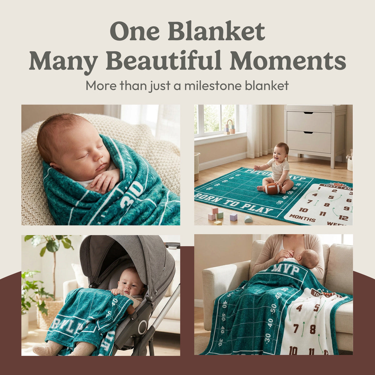 Football Milestone Blanket